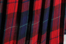 red navy tartan check wool kilt wrap skirt
