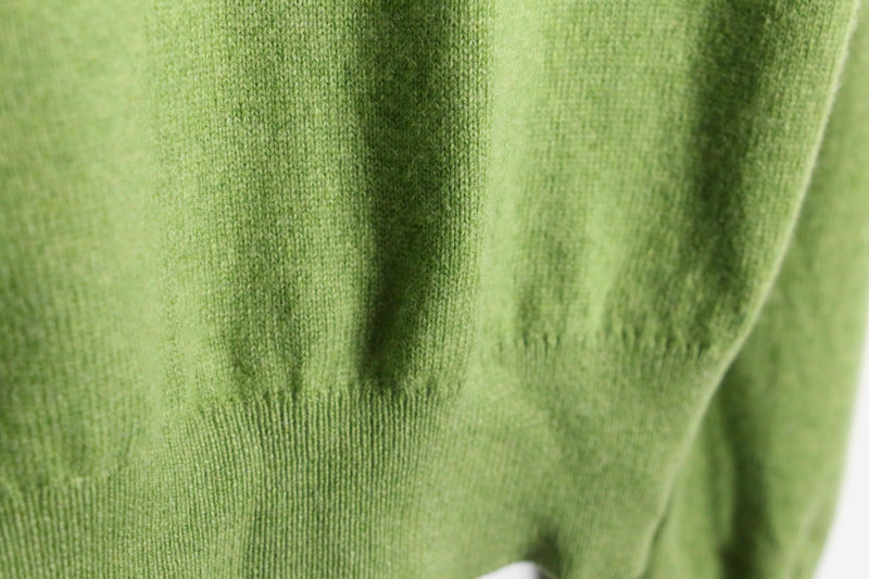 "Brooks Brothers"light green color cashmere V-neck knit