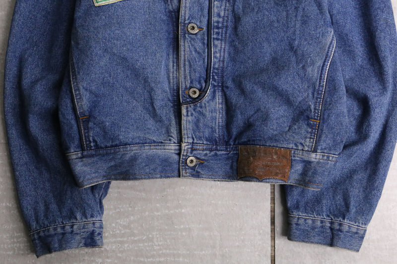 indigo blue short length denim jacket