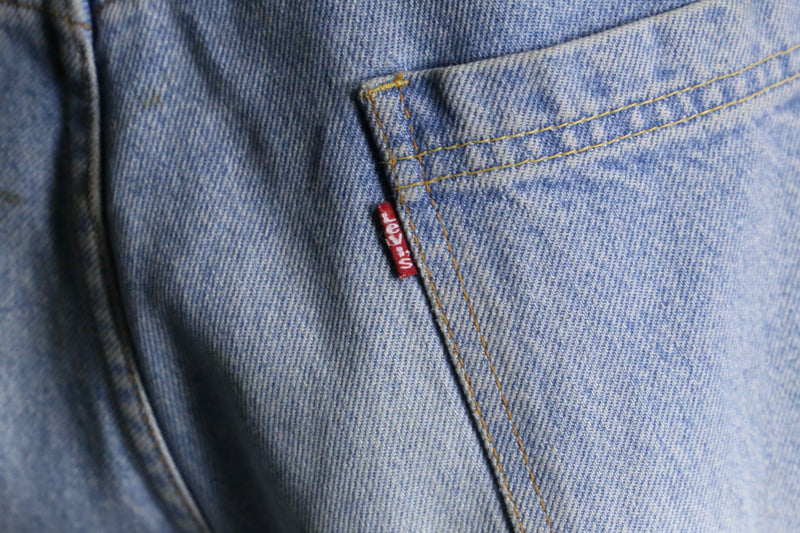 light blue wide denim work pants