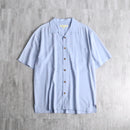 90-00's open collar S/S silk shirt