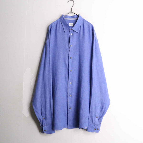 "ARMANI COLLEZIONI" blue color L/S linen shirt