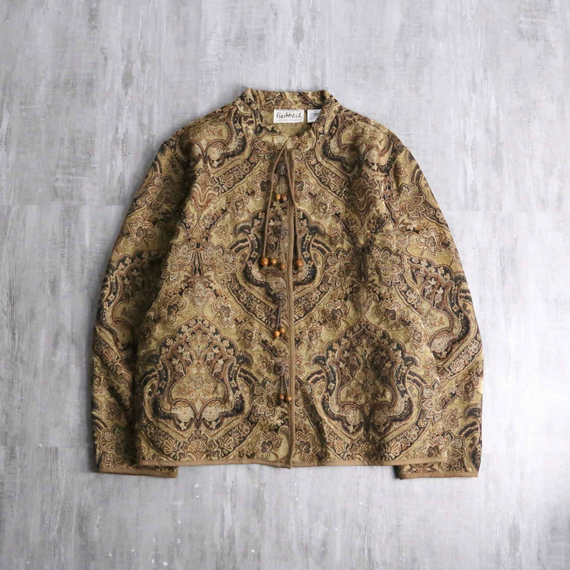 collarless gobelin jacket