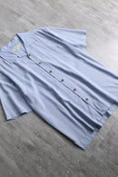 90-00's open collar S/S silk shirt