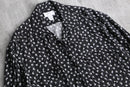 dot & flower pattern black rayon shirt｜シャツの古着 詳細3