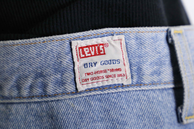 light blue wide denim work pants