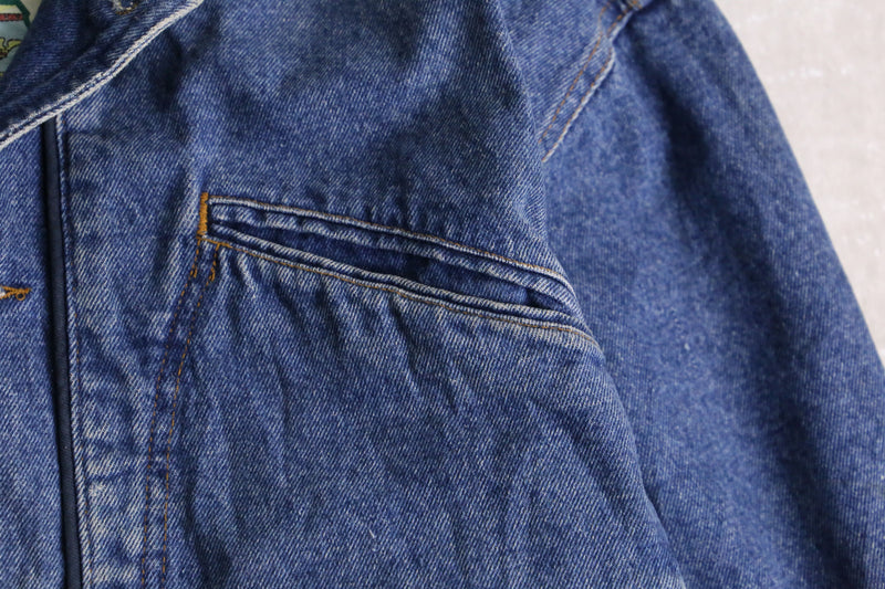 indigo blue short length denim jacket