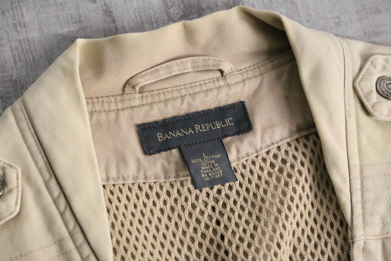 90's "BANANA REPUBLIC" cream safari style vest