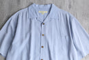 90-00's open collar S/S silk shirt