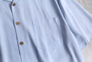90-00's open collar S/S silk shirt