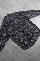 dot & flower pattern black rayon shirt｜シャツの古着 詳細7
