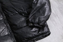 “Houston” detachable fur hood leather down jacket