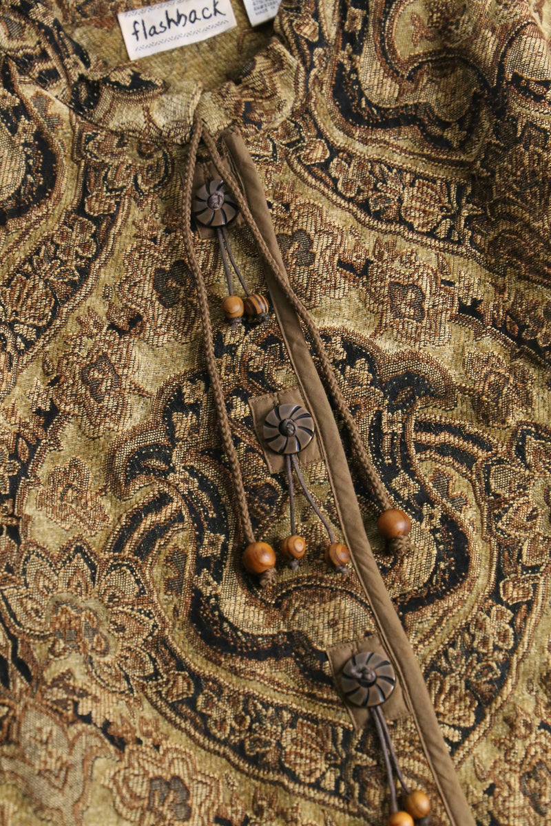 collarless gobelin jacket