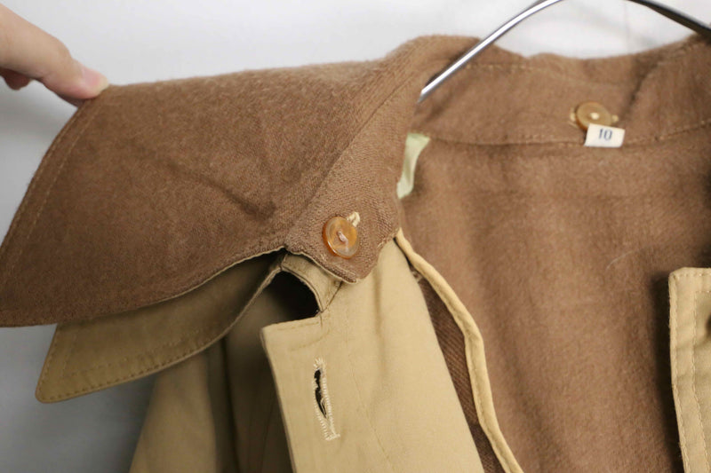 beige color hooded long coat