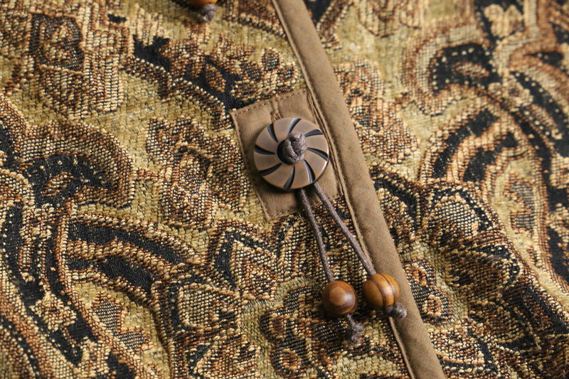 collarless gobelin jacket