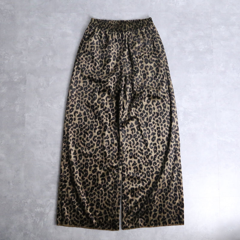 leopard  pattern velours easy pants