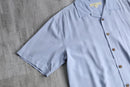 90-00's open collar S/S silk shirt