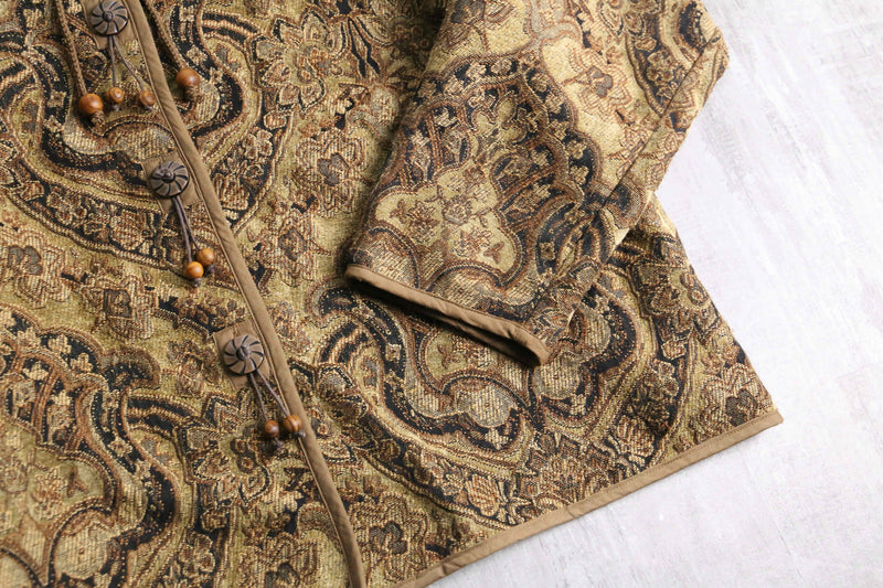 collarless gobelin jacket