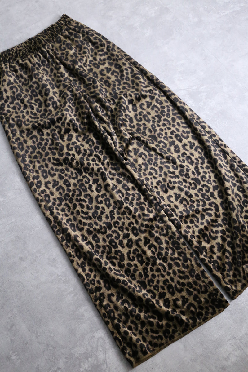 leopard  pattern velours easy pants