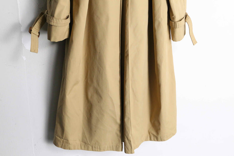 beige color hooded long coat