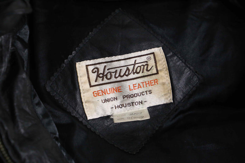 “Houston” detachable fur hood leather down jacket