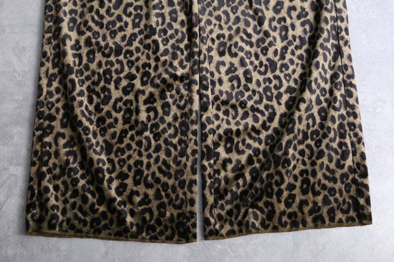 leopard  pattern velours easy pants