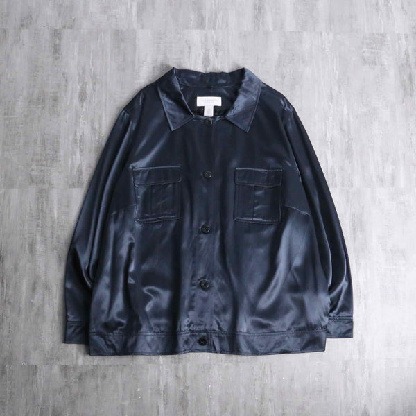 “Liz claiborne” shiny navy shirt jacket