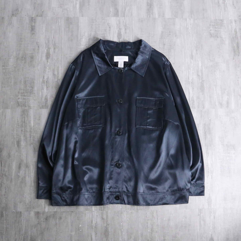“Liz claiborne” shiny navy shirt jacket