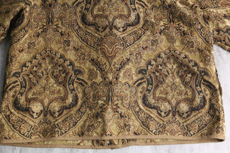 collarless gobelin jacket