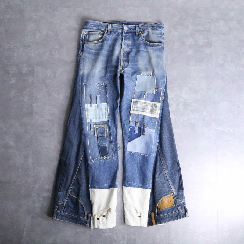 "Re:make" étiquette patchwork design flare denim