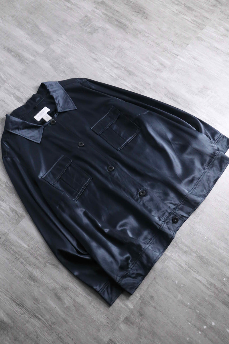 “Liz claiborne” shiny navy shirt jacket
