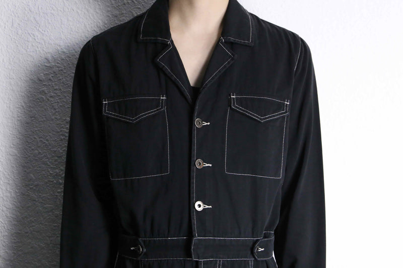 stitch design cotton twill jump suit