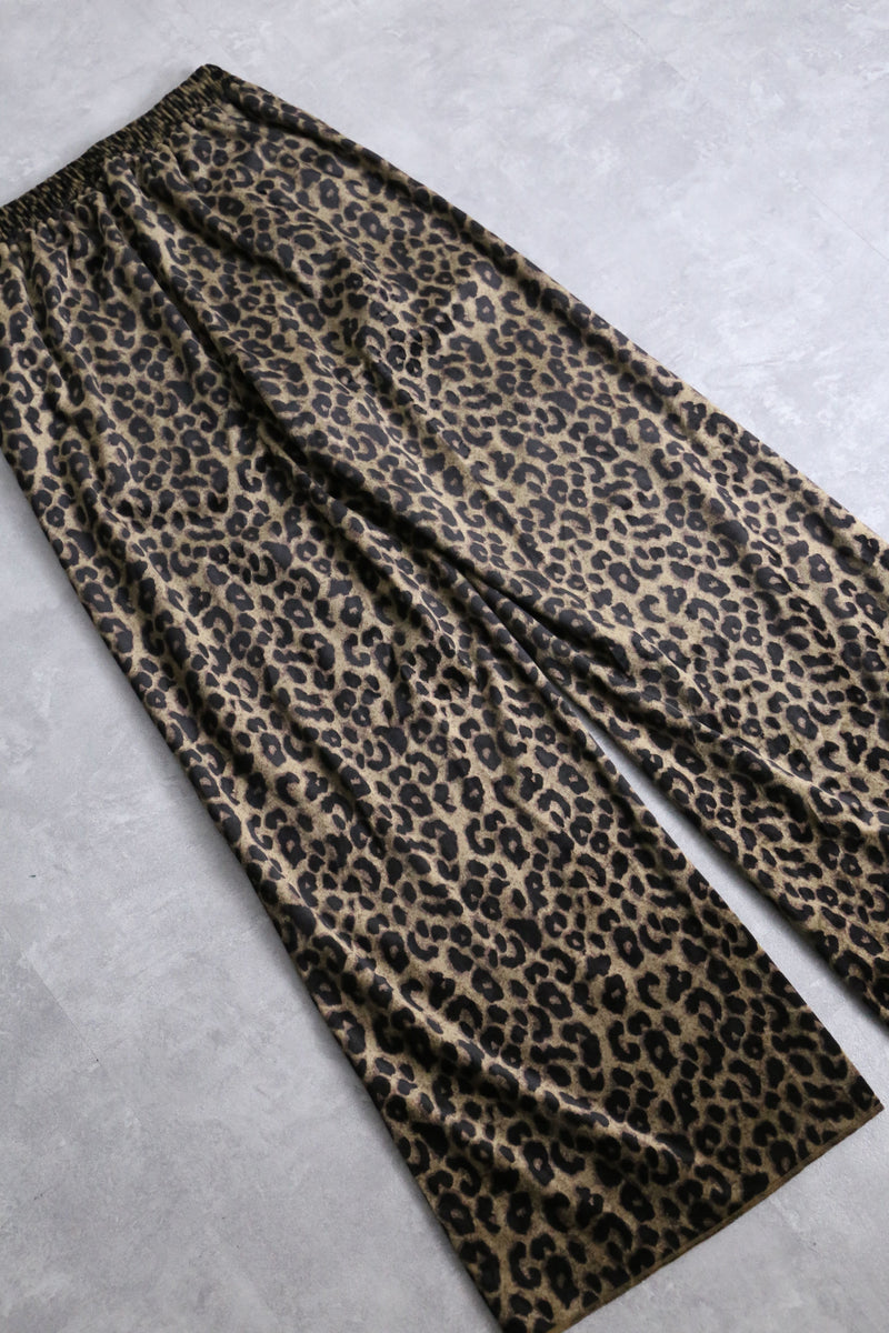 leopard  pattern velours easy pants