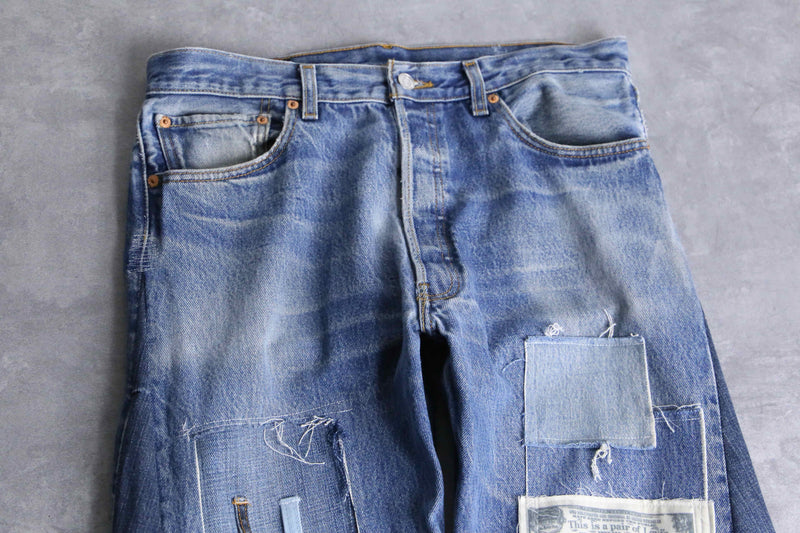 "Re:make" étiquette patchwork design flare denim