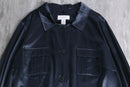 “Liz claiborne” shiny navy shirt jacket