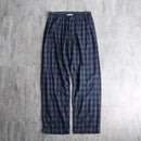 00's cotton flannel easy check pants