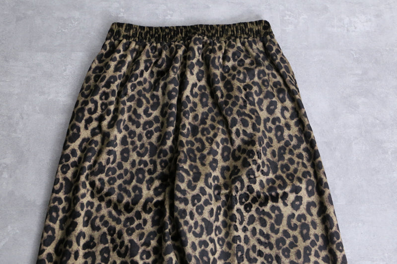 leopard  pattern velours easy pants