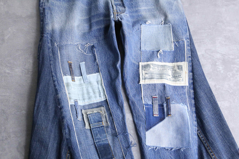 "Re:make" étiquette patchwork design flare denim