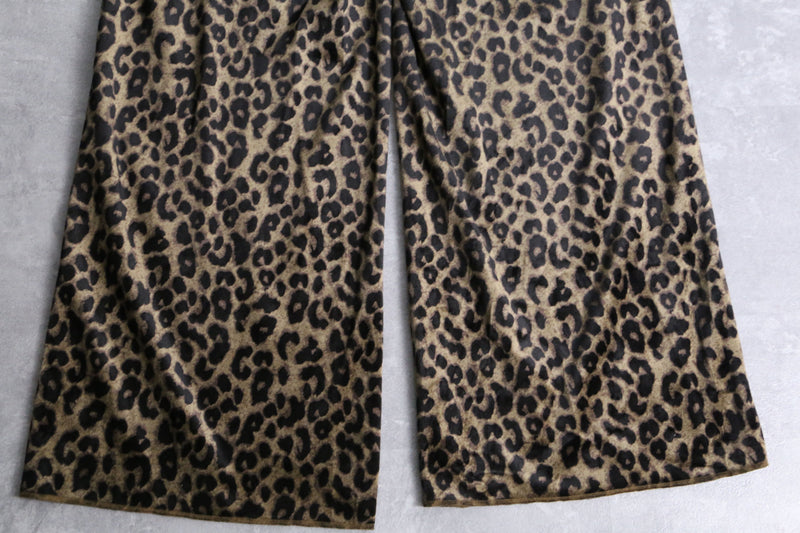 leopard  pattern velours easy pants