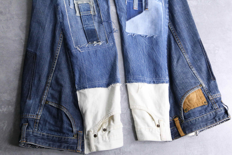 "Re:make" étiquette patchwork design flare denim