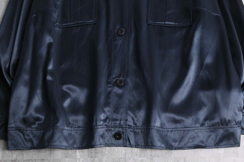“Liz claiborne” shiny navy shirt jacket