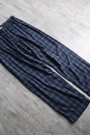 00's cotton flannel easy check pants