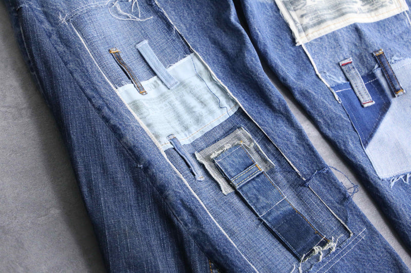 "Re:make" étiquette patchwork design flare denim