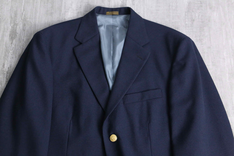 “STTAFORD” navy color 2 gold button single blazer