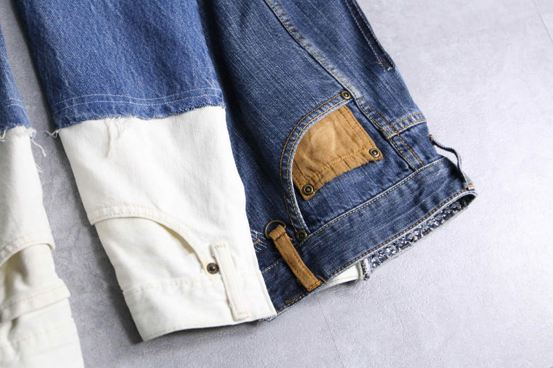 "Re:make" étiquette patchwork design flare denim