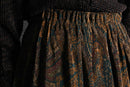 brown paisley pleats wide easy pants