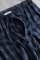 00's cotton flannel easy check pants