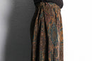 brown paisley pleats wide easy pants