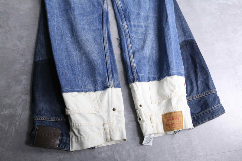 "Re:make" étiquette patchwork design flare denim