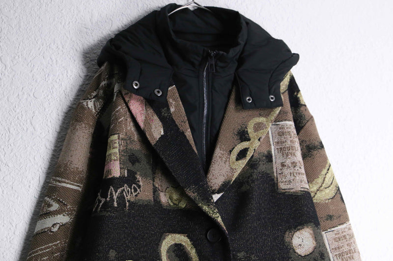 Desigual 2way artie jacquard coat